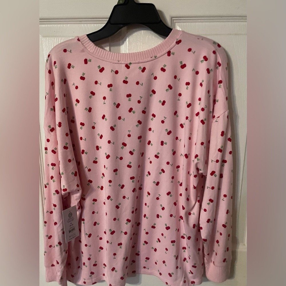 Joyspun Cherry Hacci Knit Sleep Lounge Top XL 16-18 Pink Strawberry Smoothie NWT - Picture 11 of 12